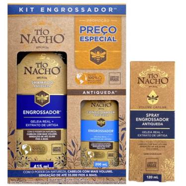 Imagem de Kit Tio Nacho Engrossador Antiqueda Shampoo, Condicionador e Spray
