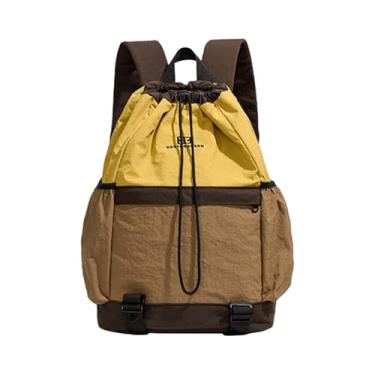 Imagem de Deevoka Mochila de tênis versátil com cordão elegante, feminina e masculina, bolsa de tênis leve e portátil para esportes, viagens academia, Amarelo