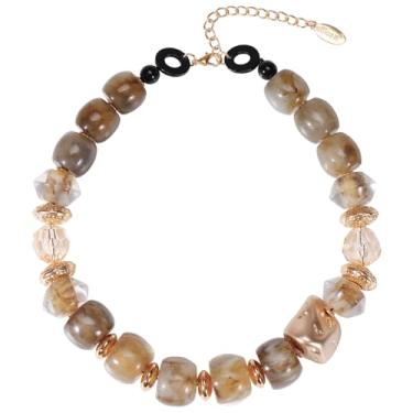 Imagem de Bocar Colares grossos femininos irregulares com contas de resina grandes, bijuterias, presentes, standard, Resina, Sem Pedra Preciosa