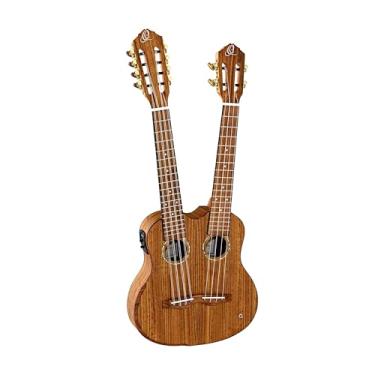 Imagem de Ortega Guitars Ukulele elétrico acústico tenor com pescoço duplo 4 e 8 cordas com bolsa, direito (hidra)