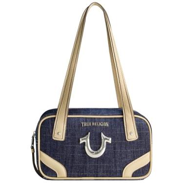 Imagem de True Religion Bolsa Satchel, Bolsa feminina pequena de boliche, jeans escuro
