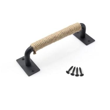 Imagem de Puxador de móveis de tubo estilo industrial, puxador de porta deslizante de madeira, preto, antigo, vintage, ferro forja