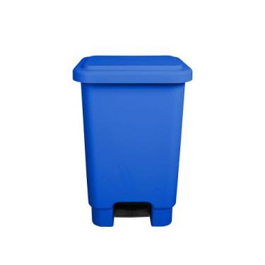 Imagem de Cesto Lixeira Plástica Resistente Pedal Reforçado 50 Lts Lixão Cozinha