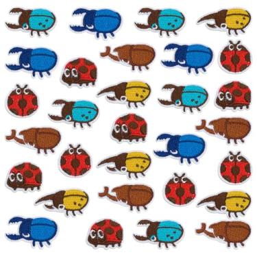 Imagem de FINGERINSPIRE 30 peças de retalhos bordados com besouros, 6 estilos, pequenos animais, apliques bordados, joaninhas, bordados, passar/costurar, para chapéus, sapatos, mochilas, jaquetas, jeans