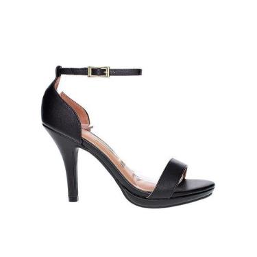 Imagem de Sandália Salto Médio Fino Meia Pata Embutida Vizzano, 38, Preto