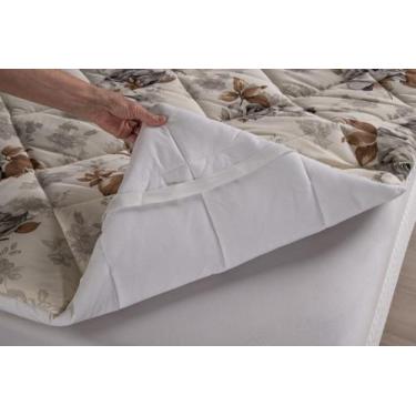 Imagem de Pillow Top Cama Casal Queen Box Protetor De Colchão Extra Macio Floral