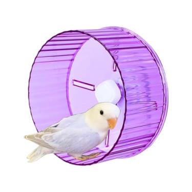 Imagem de Brinquedo de roda de pássaro, roda de exercício de papagaio silencioso, brinquedo rotativo interativo para pássaros pequenos e médios - periquitos calopsitas conures Lovebirds tentilhões - acessório