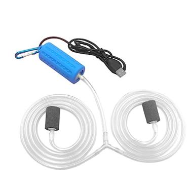 Imagem de Mini oxigenador submersível aquático com dois tubos, bomba de circulação de água, bomba de água de mergulho para aquários de fonte de lagos