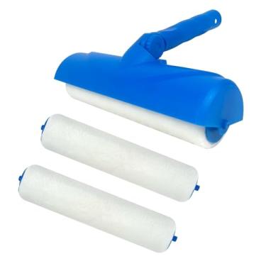 Imagem de Nichiyo 4 peças de rolo de pintura de teto de 25,4 cm com cabeça ajustável escudo kit sem gotejamento sem respingos pincel de pintura para pintar tetos paredes (EL01152-3)