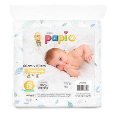 Imagem de Fralda de Pano Tecido Duplo Rosa 60x60Cm Kit com 05 Un Papi Linha Premium M5 Armarinhos (Menino)