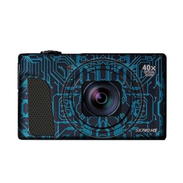 Imagem de SX740HS Película de vinil antirriscos para câmera Canon PowerShot SX740 HS 40x adesivo de acessórios de fotografia de desenho animado (azul circuito)