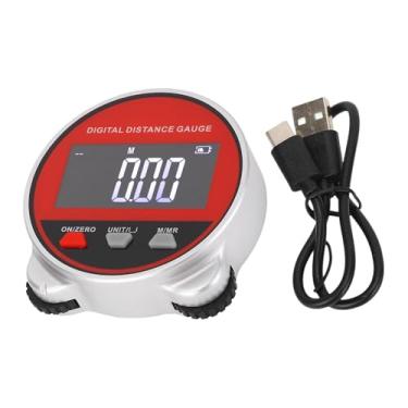 Imagem de Generic Fita métrica eletrônica com visor LCD, ferramenta de medição pequena e precisa, régua rolante para costura de superfície curva de diâmetro plano, Vermelho