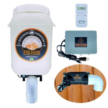 Imagem de Alimentador Automático para Cachorro com Reservatório para Ração de 25L e Timer Convencional Digital, Robusto ideal para Cães de Médio e Grande Porte em Canil