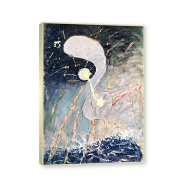 Imagem de Moldura de champanhe. Pôster Hilma Af Klint, (Caos Primordial, nº 02), reproduções de pinturas famosas, imagem de arte abstrata para sala de estar quarto decoração de casa. 40 x 56 cm-15,7 x 20,1 pol