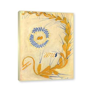 Imagem de NHLDZYH Moldura de champanhe. Pôster Hilma Af Klint, (Caos Primordial, nº 26), reproduções de pinturas famosas, imagem de arte abstrata para sala de estar quarto decoração de casa. 40 x 50 cm-15,8 x