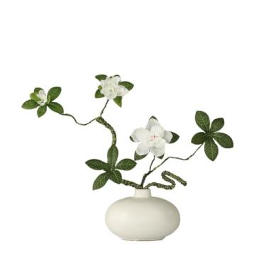 Imagem de ZzleoyuUUs-12 Decoração de casamento simulação planta verde azaléia arranjo de flores falsas decoração de sala de estar