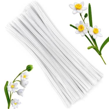 Imagem de Limpadores de cachimbo artesanais Apedoixy White 100 peças 6 mm x 30 c