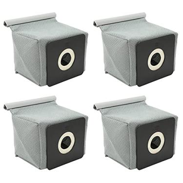 Imagem de Sacos de aspirador de pó laváveis reutilizáveis de substituição 4 peças sacos de lixo de tecido não tecido para aspiradores de pó de 10 x 11 cm com ranhura para cartão, sacos de lixo de filtro