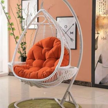 Imagem de Almofada para cadeira oscilante para jardim, pátio, balanço de vime, almofada para cadeira tipo rede em forma de ovo para decoração de móveis de interior / exterior, I