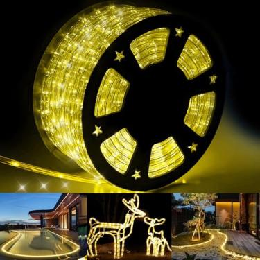 Imagem de 500 luzes de corda de LED para ambientes externos, 28 m/28 m, luzes de tubo de Natal à prova d'água, luzes de corda de fadas, 8 modos de iluminação de corda de LED, decoração para árvore de Natal