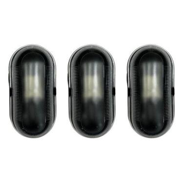 Imagem de Kit 3 Und Arandela Luminária De Jardim Preta Sem Grade Opl Preto