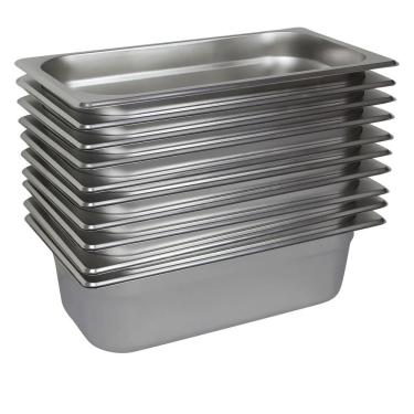 Imagem de 10 Cubas Gastronômica Buffet GN 1/3 150mm Aço Inox Sem Alça