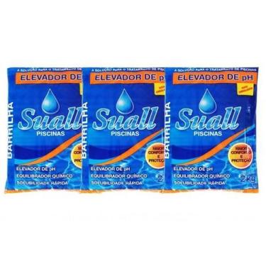 Imagem de Kit 10 Barrilhas Leve Elevador Ph Para Piscina 2 Kg Suall