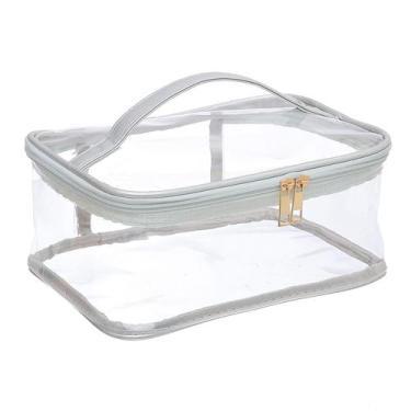 Imagem de Bolsa de cosméticos EZpacking grande PVC transparente, plástico pratea