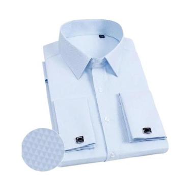 Imagem de Camisa Social Masculina Slim Fit De Manga Longa Em Cor Sólida Com Punh