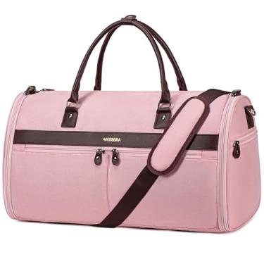 Imagem de Bolsas de mão para viagem, bolsa de viagem conversível para homens e mulheres, bolsa de terno 2 em 1, bolsa de viagem com compartimento para sapatos e alça de ombro removível