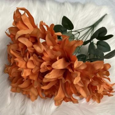 Imagem de 7 flores artificiais de orquídea roxa com tecido de flanela | Decoração realista para casamento, arranjo de buquê (45 cm/6)