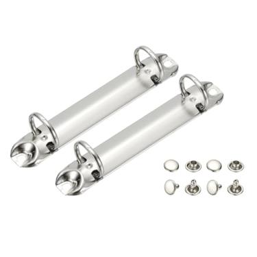 Imagem de PATIKIL B7 Mecanismos de fichário de 2 furos, 2 conjuntos de 2 anéis de substituição de 2 cm, agendador de fichário de folhas soltas para organizadores, acessórios de pasta de armazenamento de papel