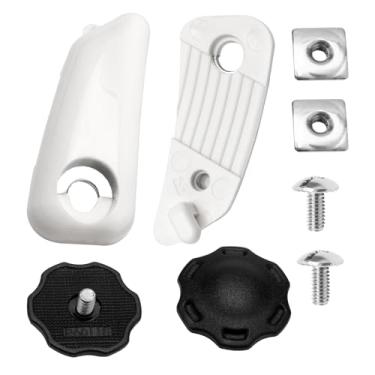 Imagem de Conjunto de parafusos de polegar e alça para capacete de futebol americano para jovens e adultos da Riddell Speedflex capacete, capacete de futebol Speed Flex kit de fixação de alça de queixo branco