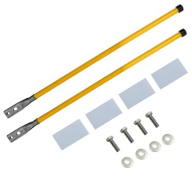 Imagem de SEASAIL Kit de guia de marcador de lâmina de arado de neve amarela de 71 cm Juntas de aço inoxidável semifio de alta visibilidade A maioria dos limpa-neve é resistente à quebra e ferrugem e baixas