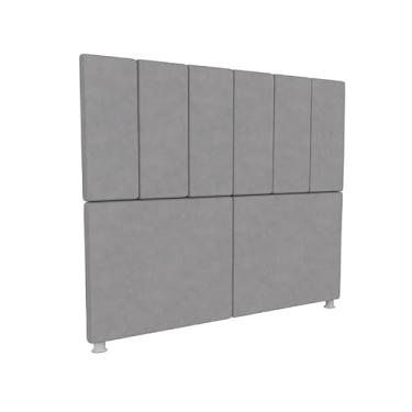 Imagem de Cabeceira Estofada Com Pé De Cama Box Casal E Queen Modelo Dubai(CINZA,QUEEN 1.60)