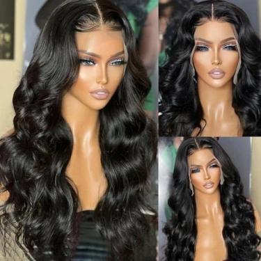 Imagem de QDOMEIAI Body Wave Perucas de cabelo humano preto natural para mulheres negras 13X6 HD Perucas frontais de renda 100% 10A cabelo virgem brasileiro peruca frontal de renda semelhante à pele 220%