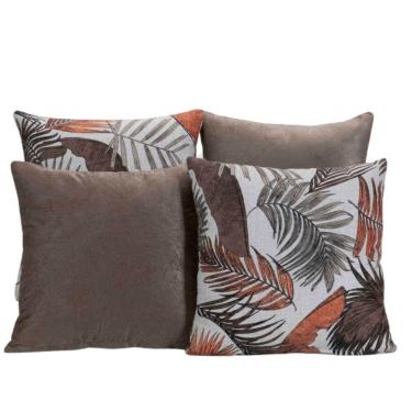 Imagem de Capa Almofada Estampada Jacquard Decorativas com Ziper 4 unidades
