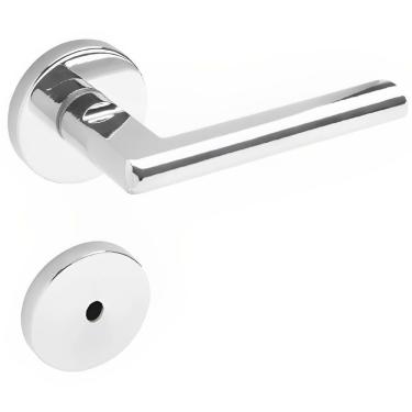 Imagem de Conjunto De Fechadura 521 Em Zamac Para Banheiro St1 40 Roseta 323 De Inox Cromado - 18...