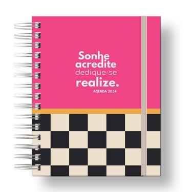 Imagem de Agenda 2024 Organize seu Ano/ Rosa Xadrez