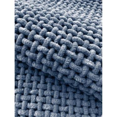 Imagem de Tapete Microfibra Trançado 60 Cm X 40 Cm - Azul
