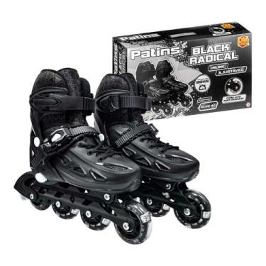 Imagem de Patins Ajustável Infantil 4 Rodas Led Freio Brinquedo Roller - DM Radi