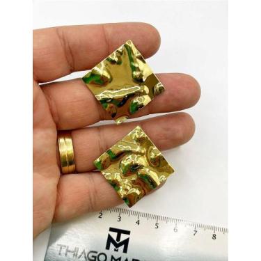 Imagem de Brinco Trabalhado com Banho de Ouro 18K - Par de Bijuterias Finas - no