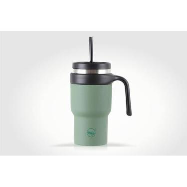 Imagem de Garrafa Térmica Inox Doubly 600ml Verde com Canudo e Tampa Vedada - Mo