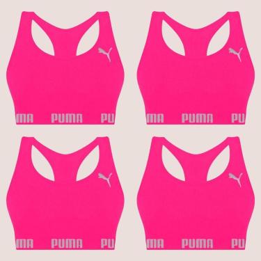 Imagem de Kit Com 4 Tops Puma Nadador Sem Costura E Sem Bojo Fitness Fit Para Academia Corrida Treino-Feminino