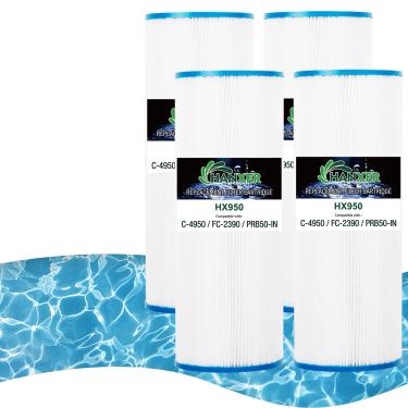 Imagem de HANXER PRB50-IN Cartucho de filtro de spa substitui C-4950, 413-212-02, Filbur FC-2390, 03FIL1600, 17-2380, J200 Series, SD-00201, SD-00455, Darlly 40506, banheira de hidromassagem de 50 metros