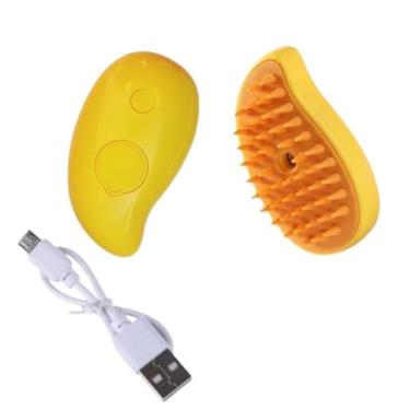 Imagem de Escova a Vapor para Pets Recarregável USB, Removedora de Pelos e Massageadora Silenciosa para Cães e Gatos