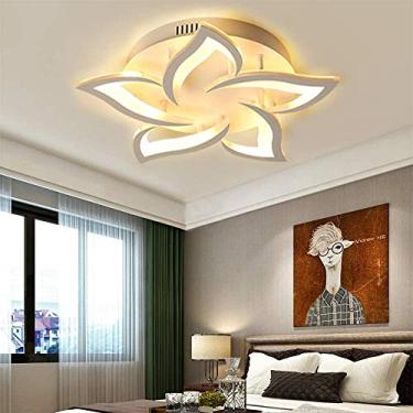 Imagem de Luminária de teto LED com controle remoto, luminária de teto com flores para quarto, moderna, com controle remoto, luminária de acrílico para sala de estar, corredor, sala de jantar, quarto