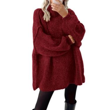 Imagem de Suéter pulôver BTFBM feminino 2024 outono/inverno, vinho tinto