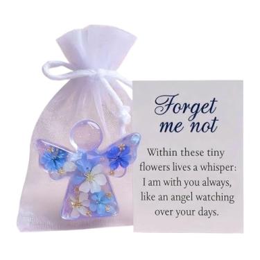 Imagem de rockible Estatueta de anjo floral, placa espiritual, leve, transparente, decoração de mesa para mesa, mulheres, irmã, dia dos namorados