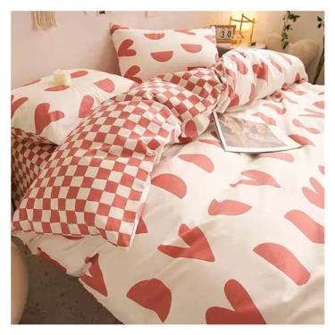 Imagem de Lindo conjunto de capa de edredom com estampa de corvo cereja laranja solteiro casal tamanho queen com fronhas de lençol plano (C Queen 4 peças 200 x 230)